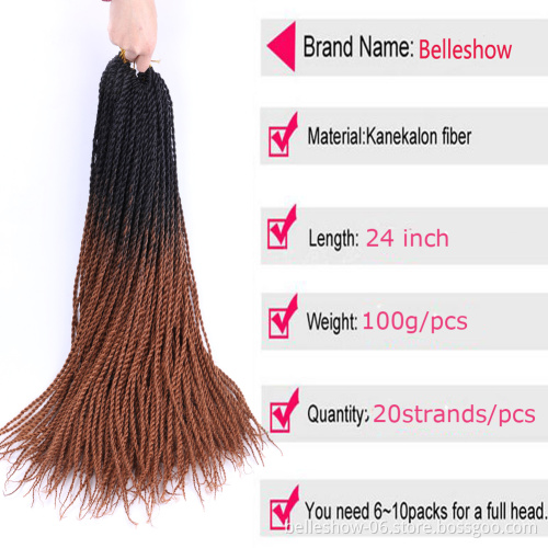 Hot sell big twist braids hairstyles crochet senegalese twist with hair crochet senegalese twists